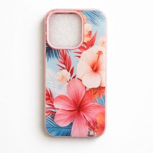 iPhone Phone Case Tropical Floral Print Transparent Shockproof Matte TPU